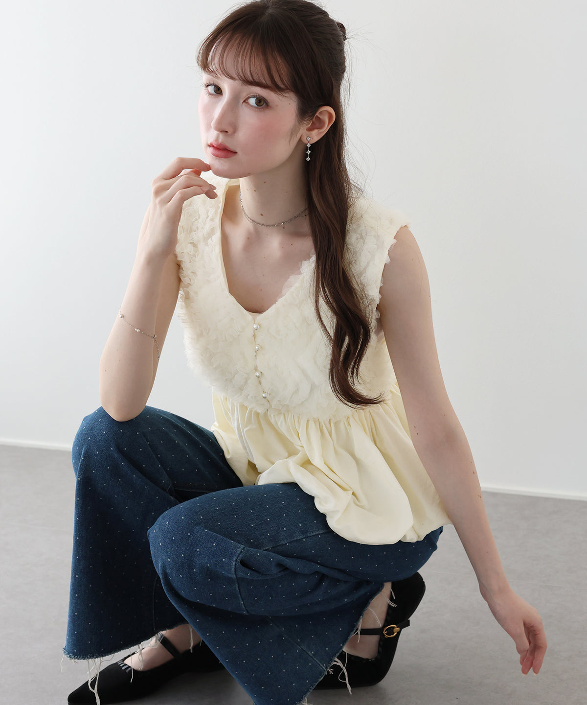 チュールバルーンビスチェ