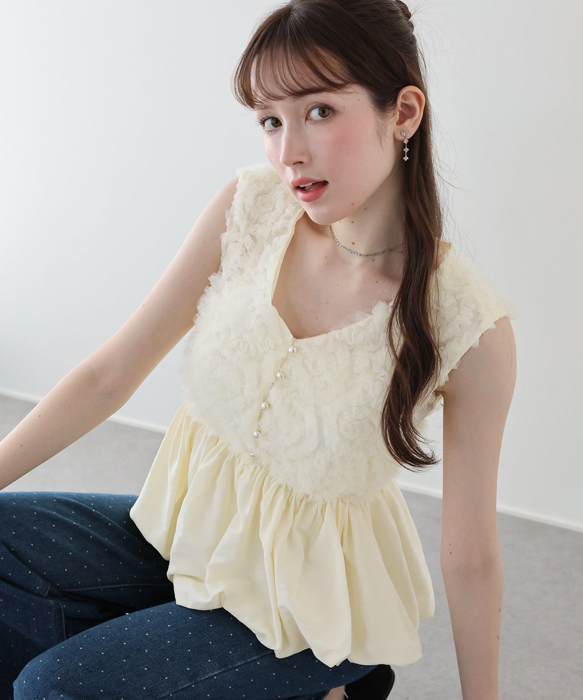 チュールバルーンビスチェ