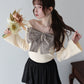 【早割5％OFF】チェックリボンオフショル二ット