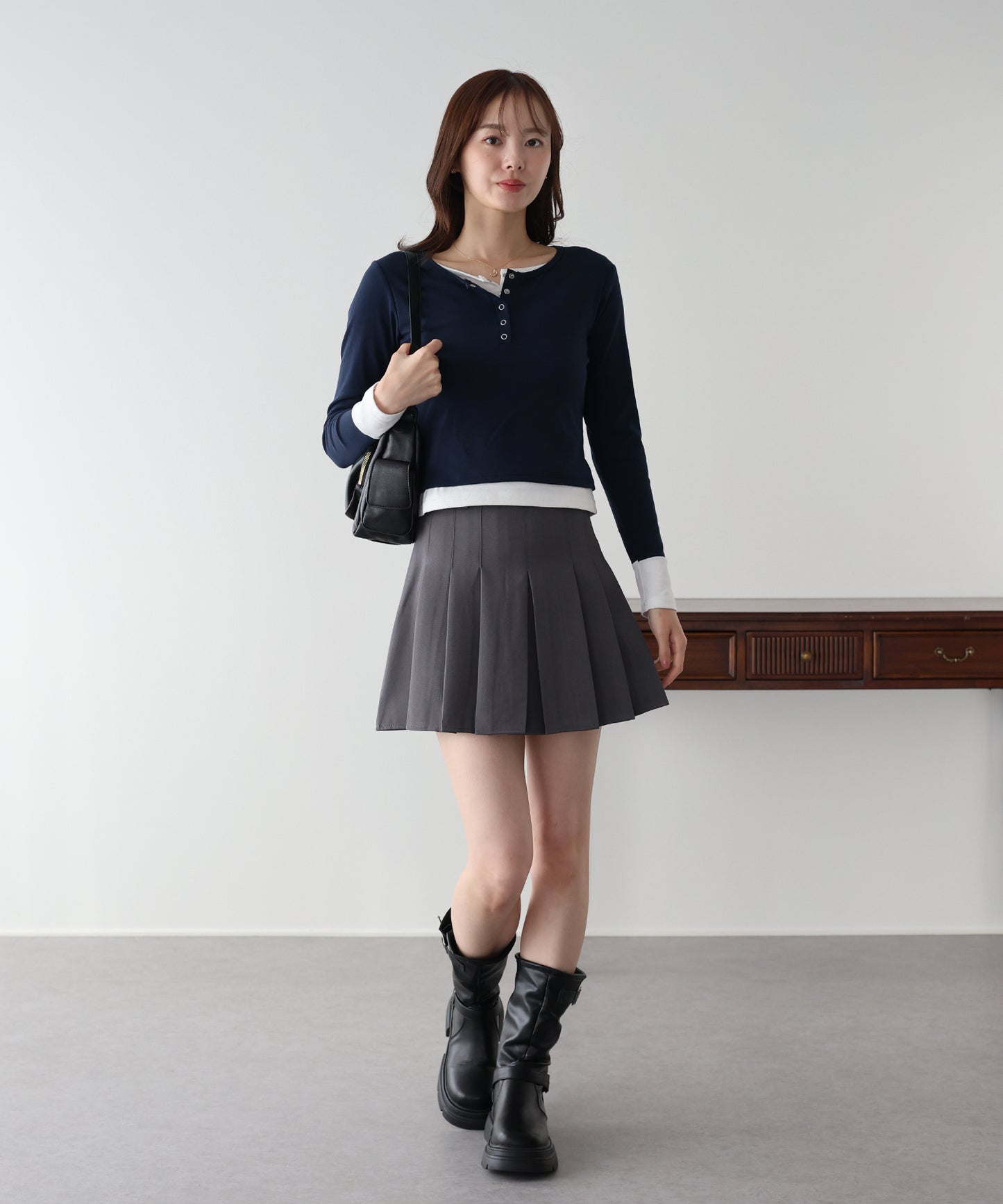 【早割5％OFF】ヘンリレイヤードカットソー【ネコポス】