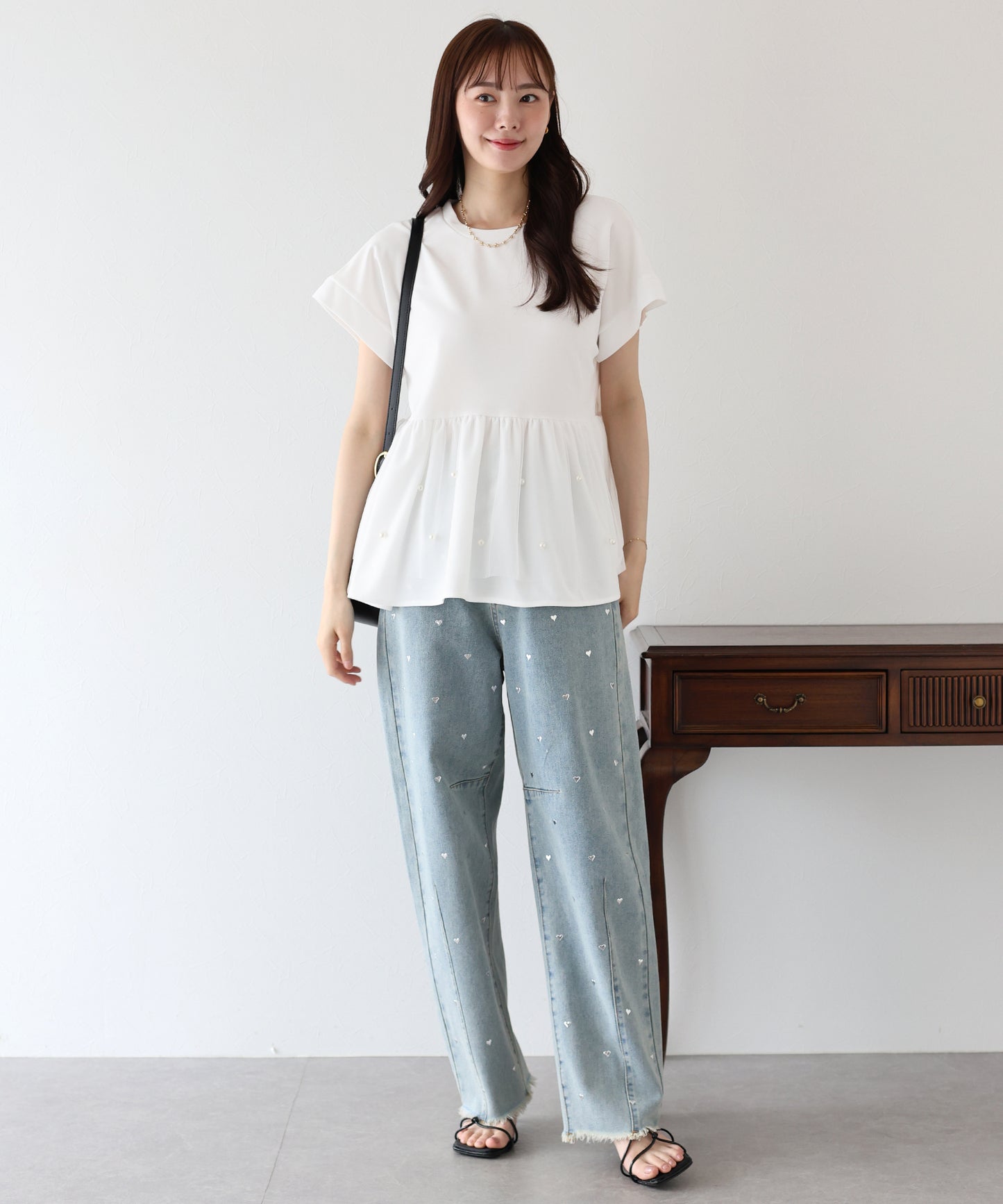 【TIME SALE】ペプラム切替カットソー