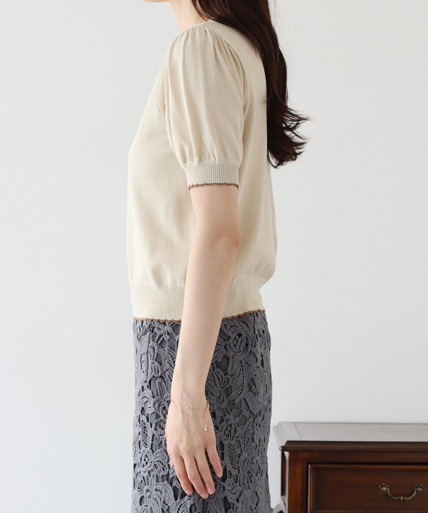 【TIME SALE】配色スカラップニット