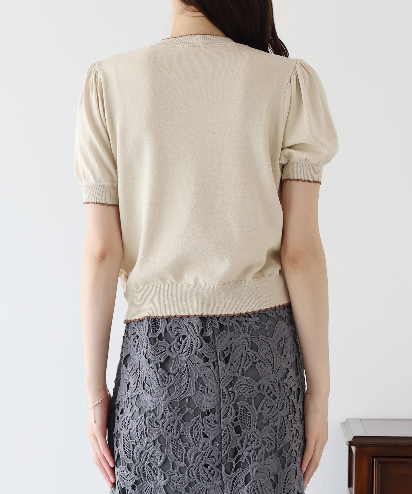 【TIME SALE】配色スカラップニット