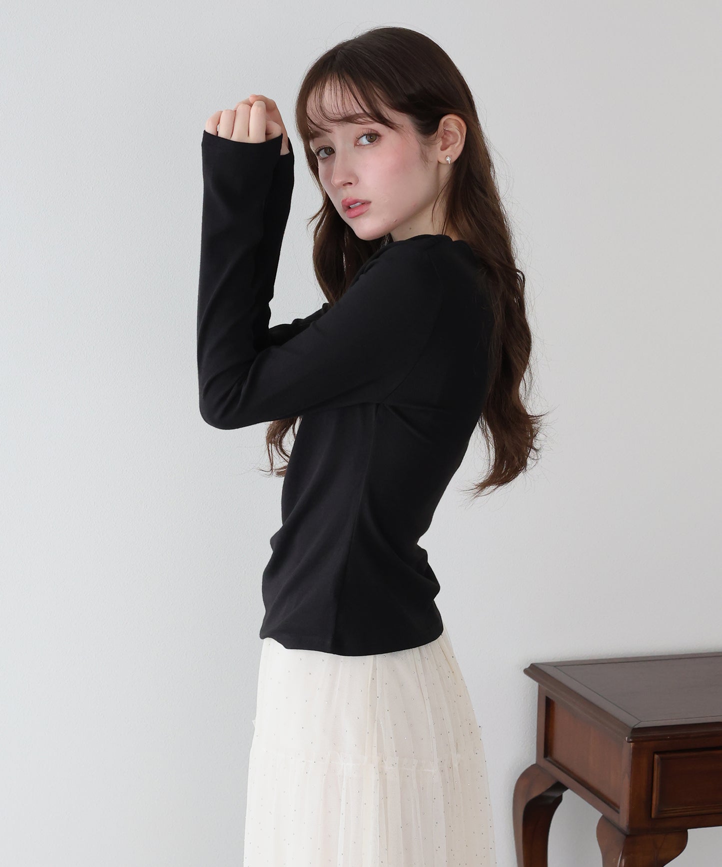 【早割5％OFF】ドレープロングTシャツ【メール便】