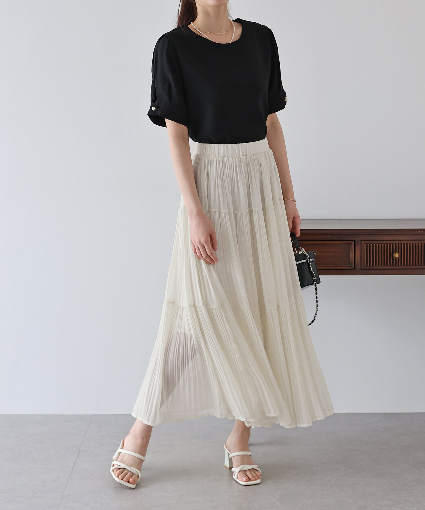 【TIME SALE】シフォンプリーツスカート