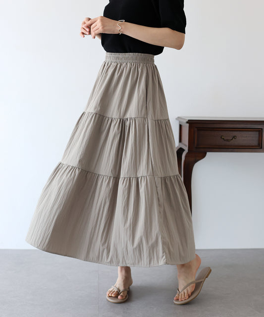 【SALE】ナイロンティアードスカート