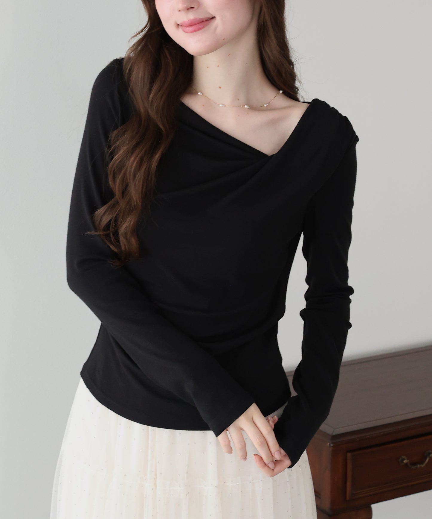 【早割5％OFF】ドレープロングTシャツ【メール便】