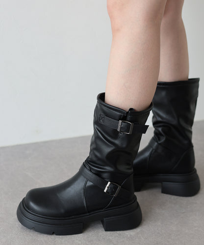 サイドベルトミドルブーツ