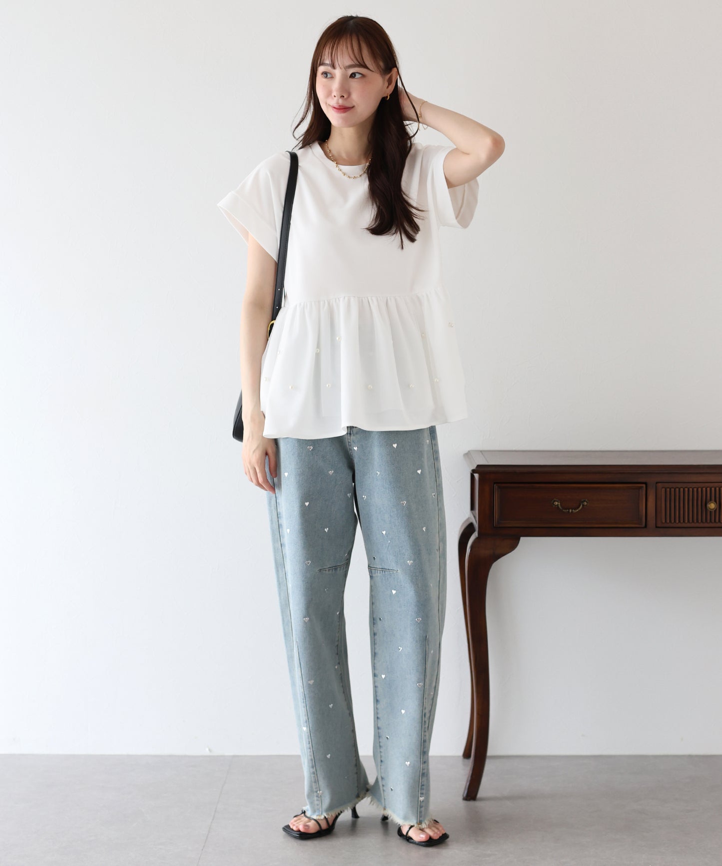【TIME SALE】ペプラム切替カットソー