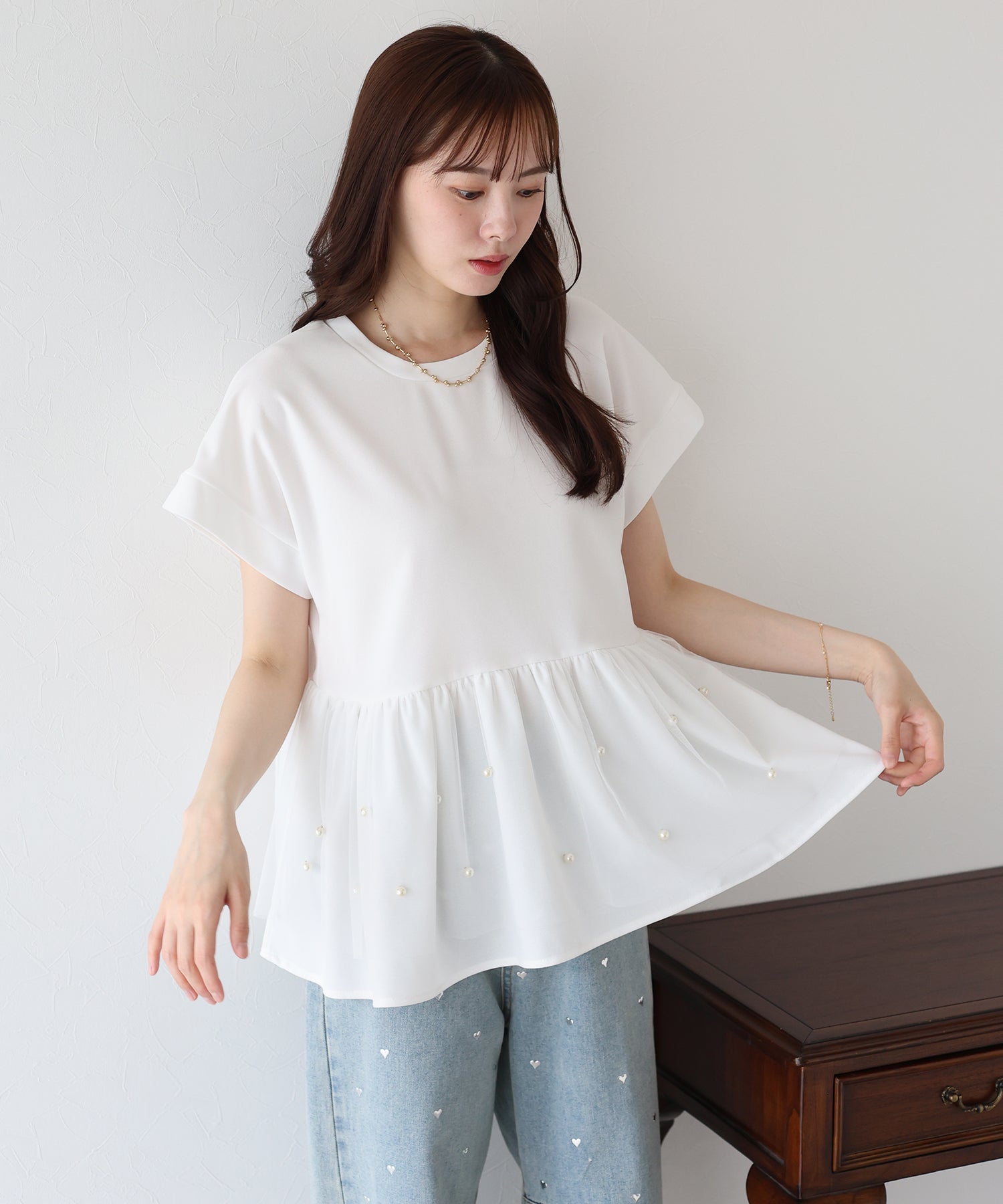 TIME SALE】ペプラム切替カットソー – BLUE ONLINE