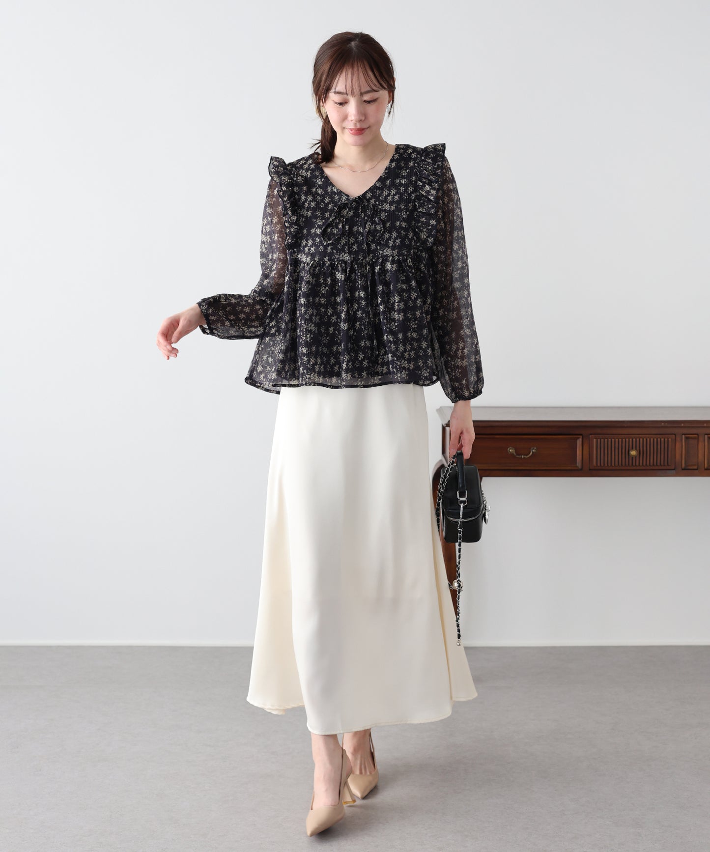 フラワープリントブラウス【ネコポス】