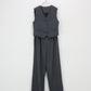 ショートベスト×ワイドパンツ セットアップ