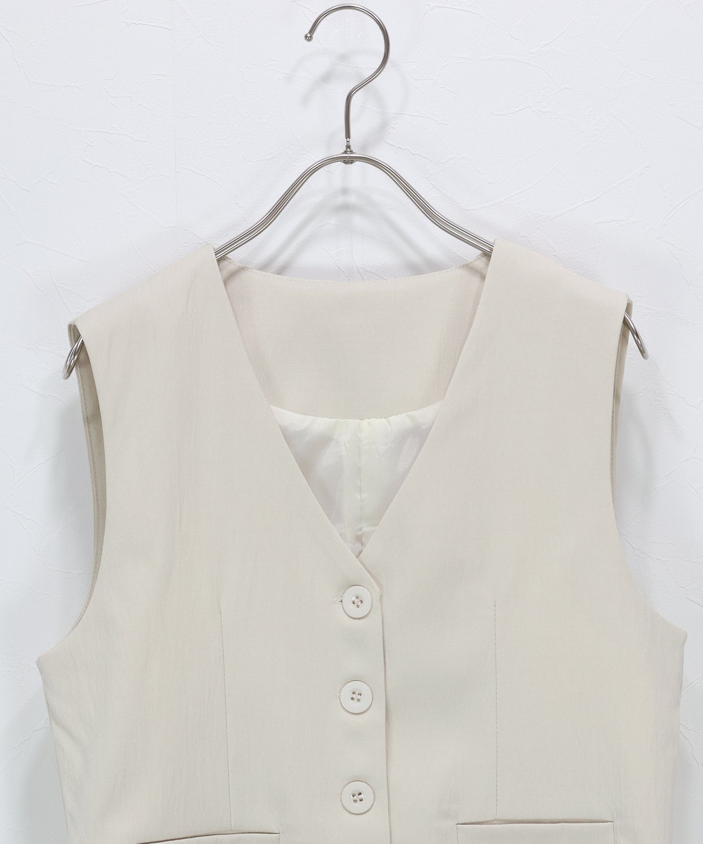 ショートベスト×ワイドパンツ セットアップ