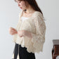 【早割5％OFF】タッセルリボンクロシェニットトップス