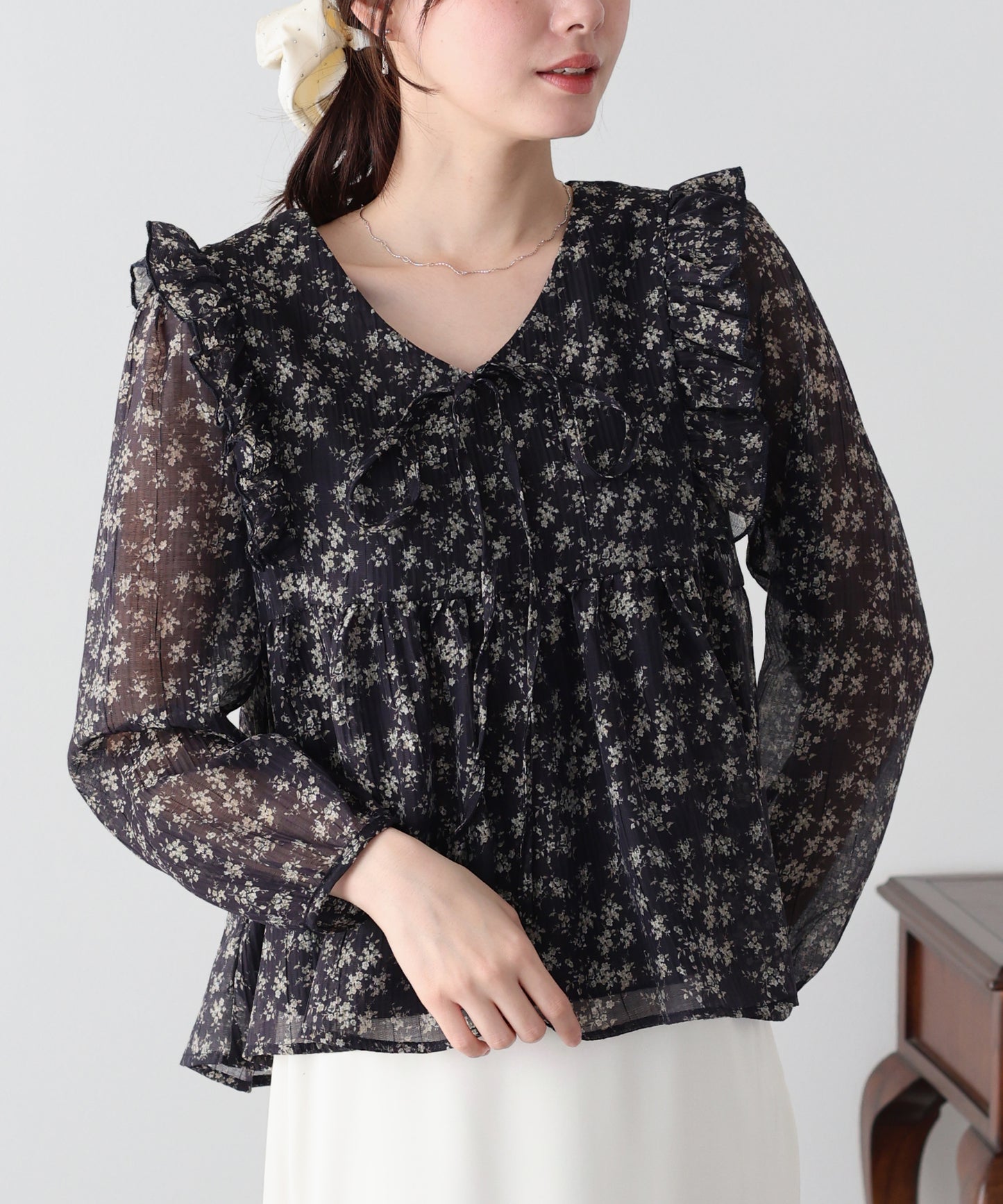 フラワープリントブラウス【ネコポス】