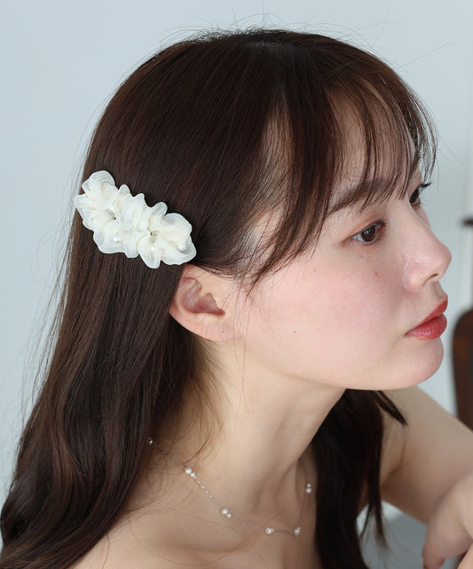 【早割5％OFF】オーガンジーパールヘアピン【ネコポス】