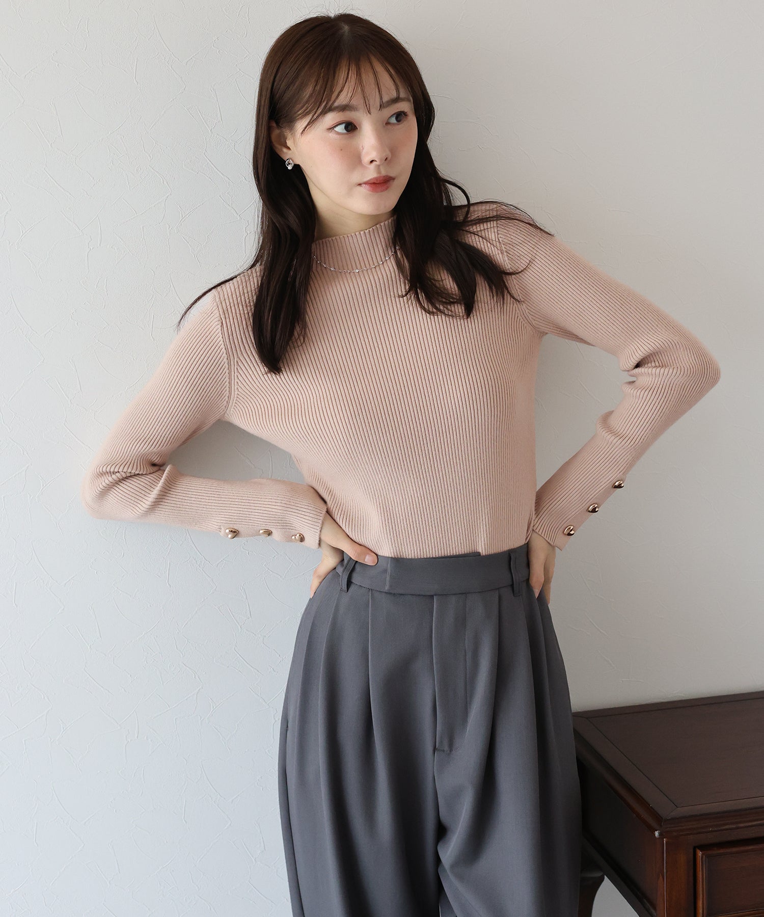 ハートボタンハイネックニット – BLUE ONLINE