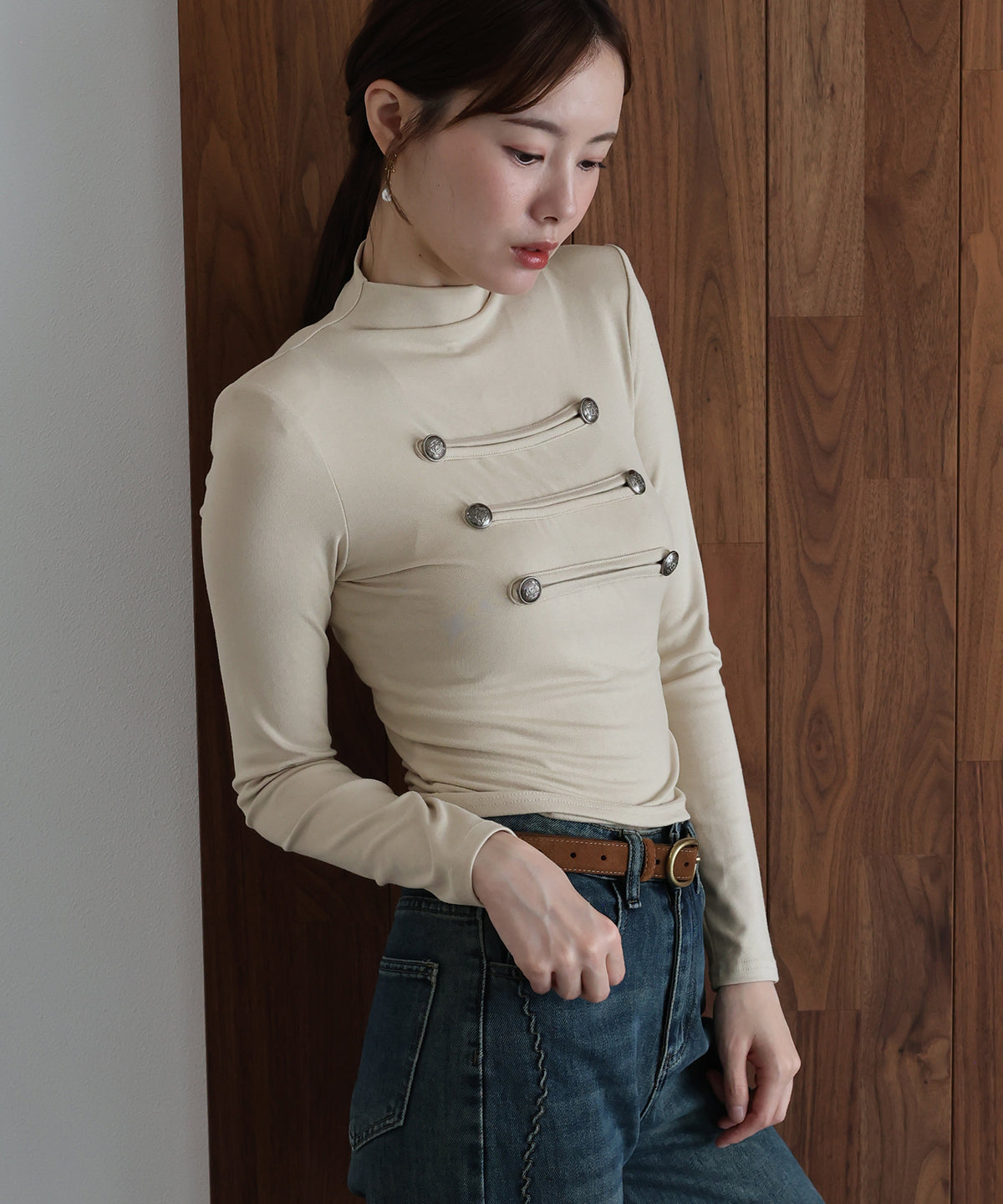 【早割5％OFF】ナポレオンモックネックカットソー【メール便】