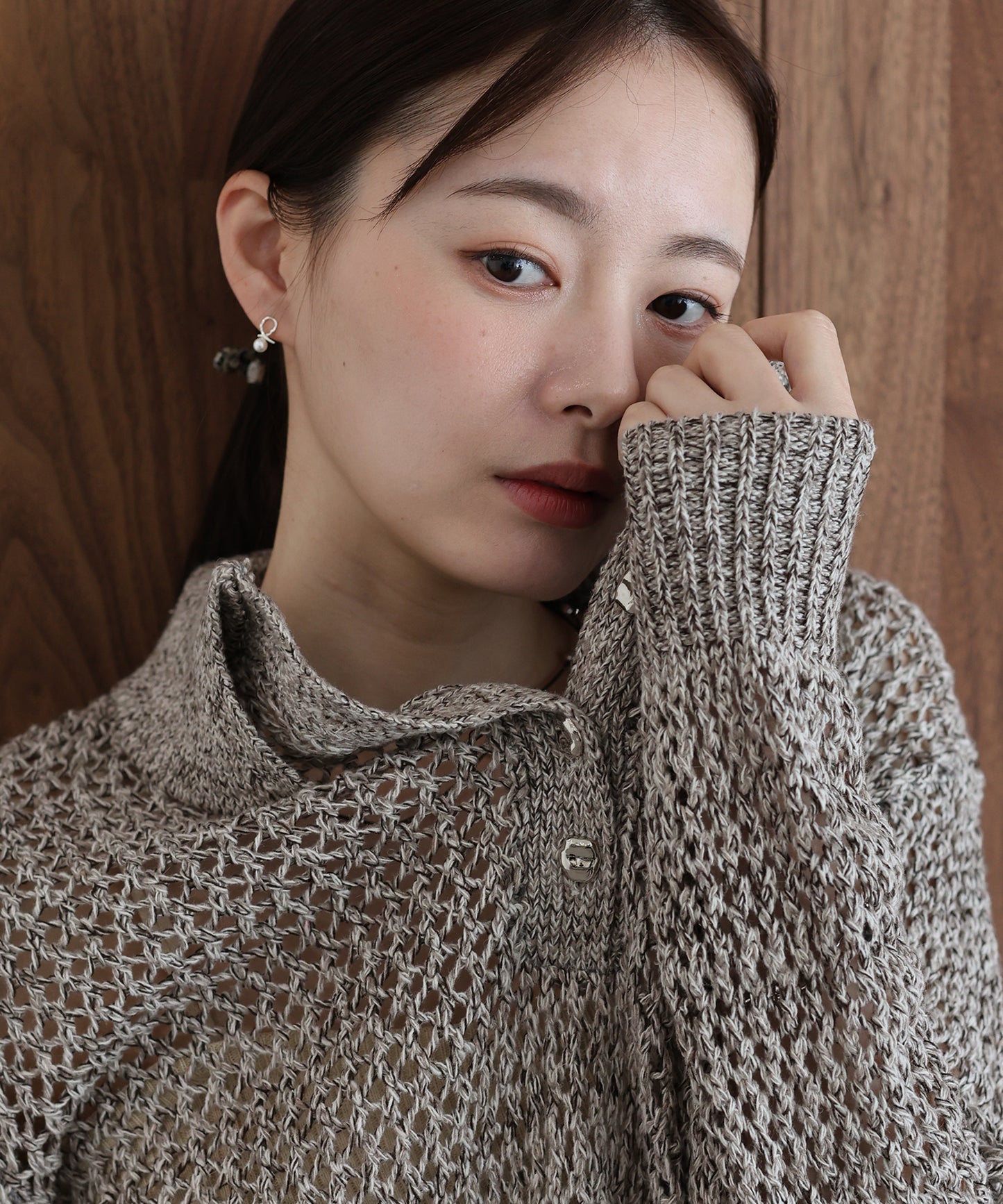 【早割5％OFF】クロシェメッシュポロニット