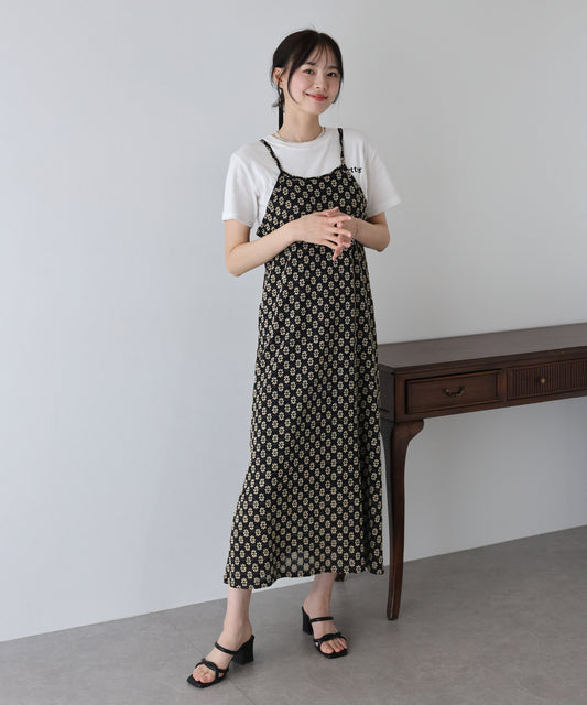 フラワーレースキャミワンピース