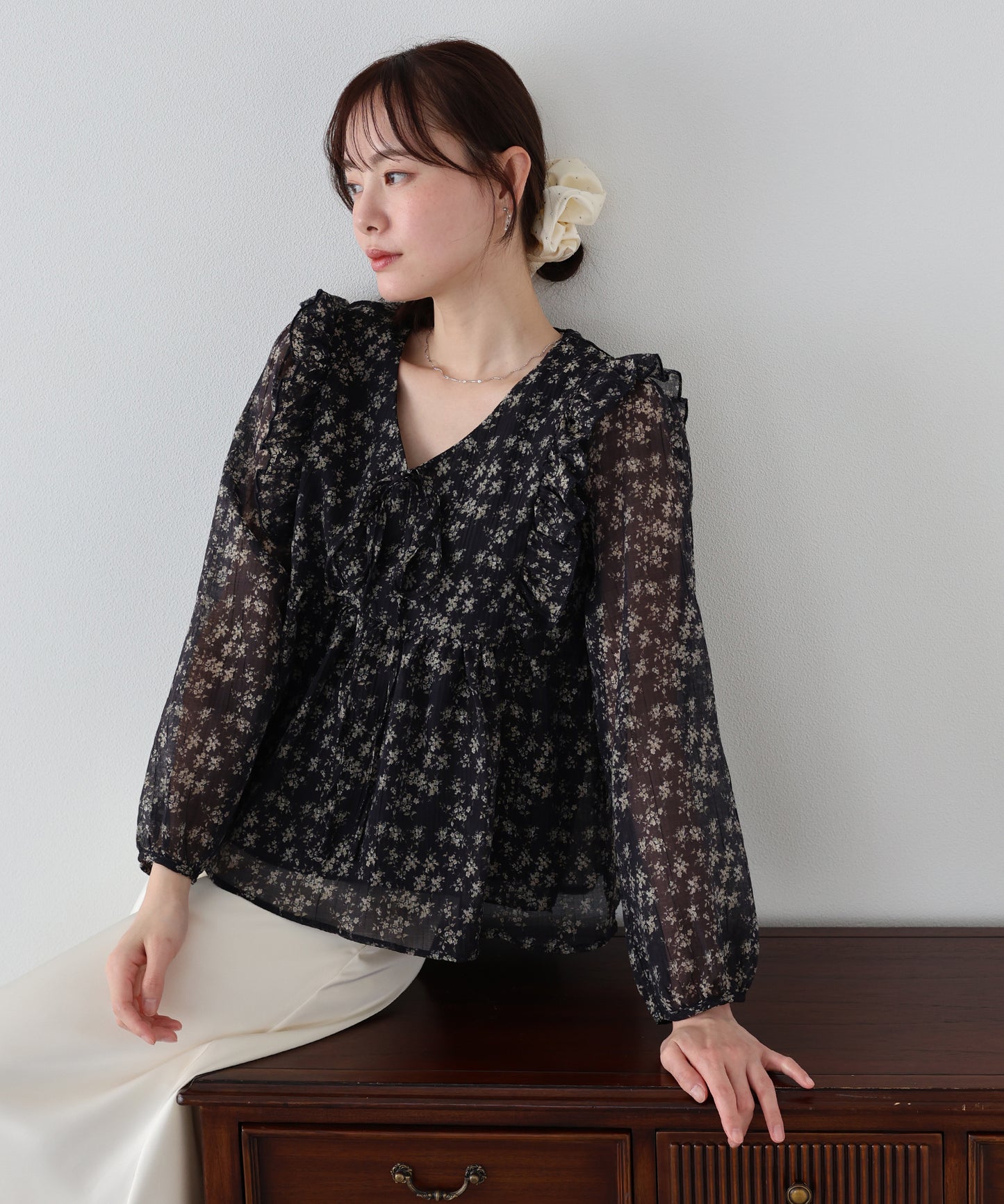 フラワープリントブラウス【ネコポス】