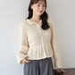 【早割5％OFF】パールボタンペプラムニット