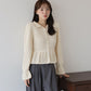 【TIME SALE】パールボタンペプラムニット