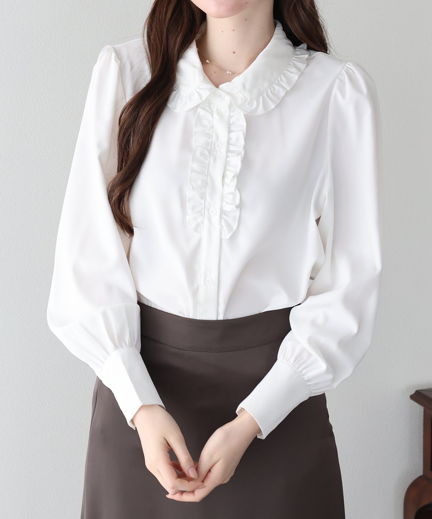 【早割5％OFF】フロントフリルブラウス【メール便】