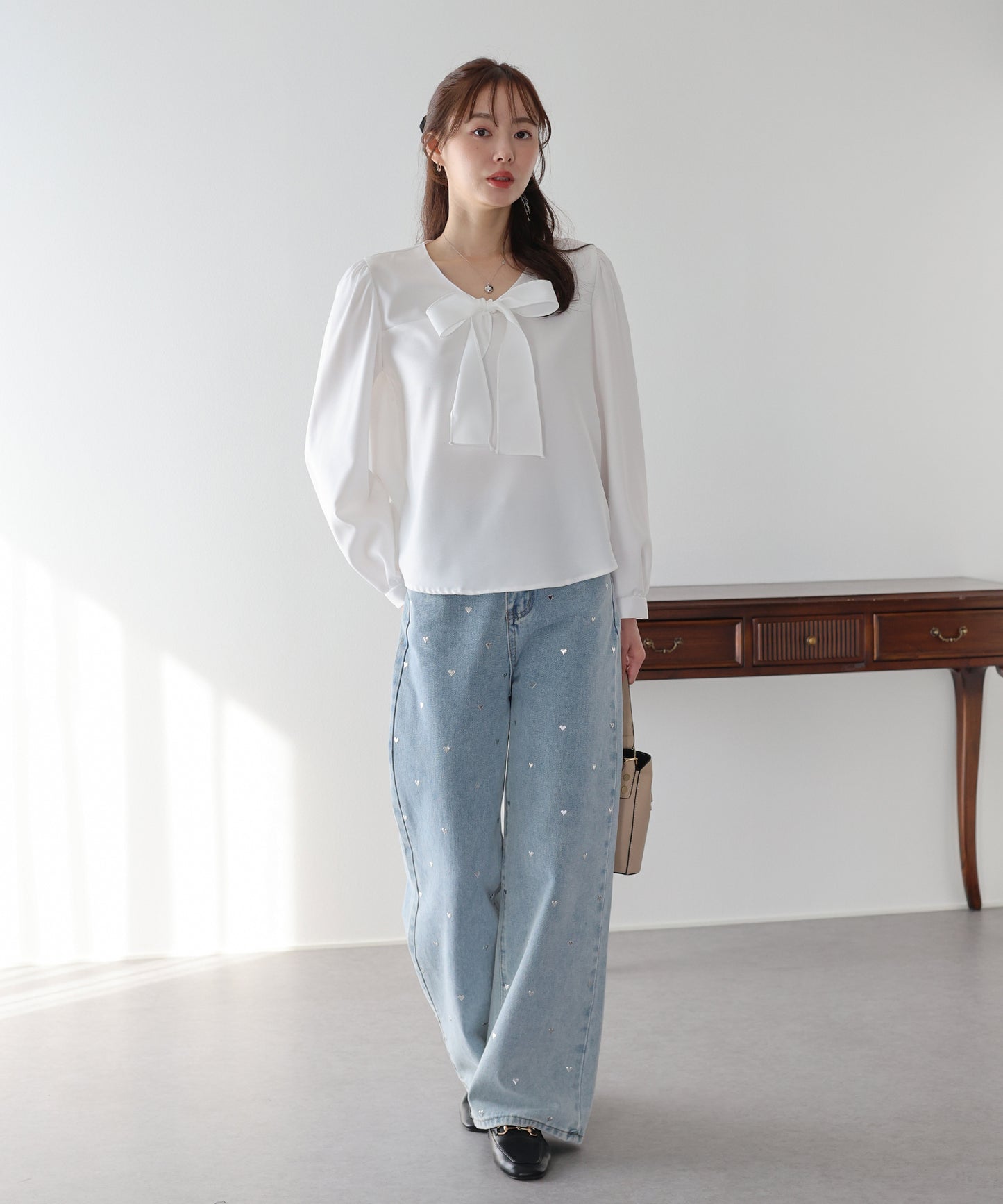 【早割5％OFF】リボンボウタイブラウス【ネコポス】