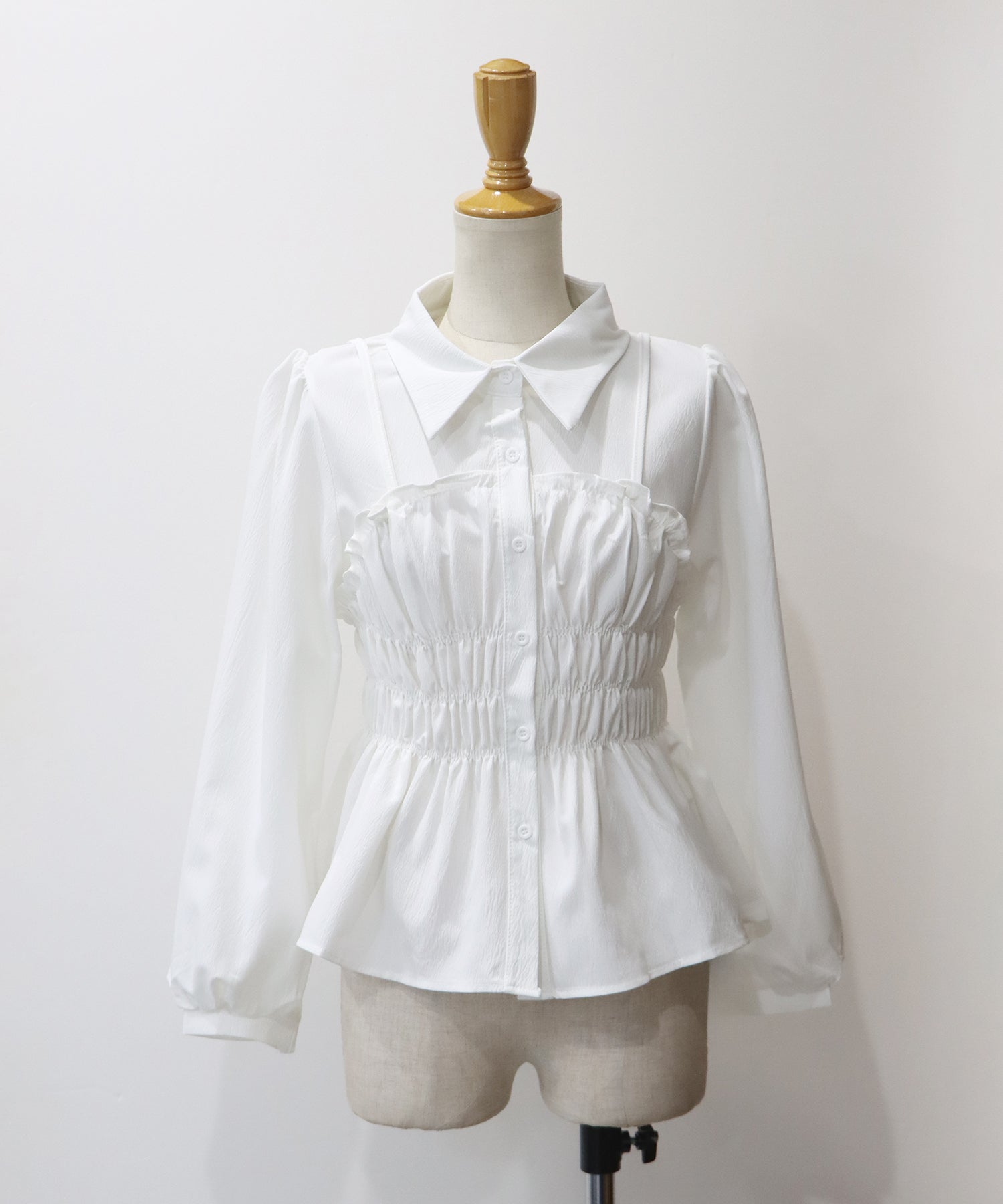 シャーリングビスチェレイヤードシャツ – BLUE ONLINE