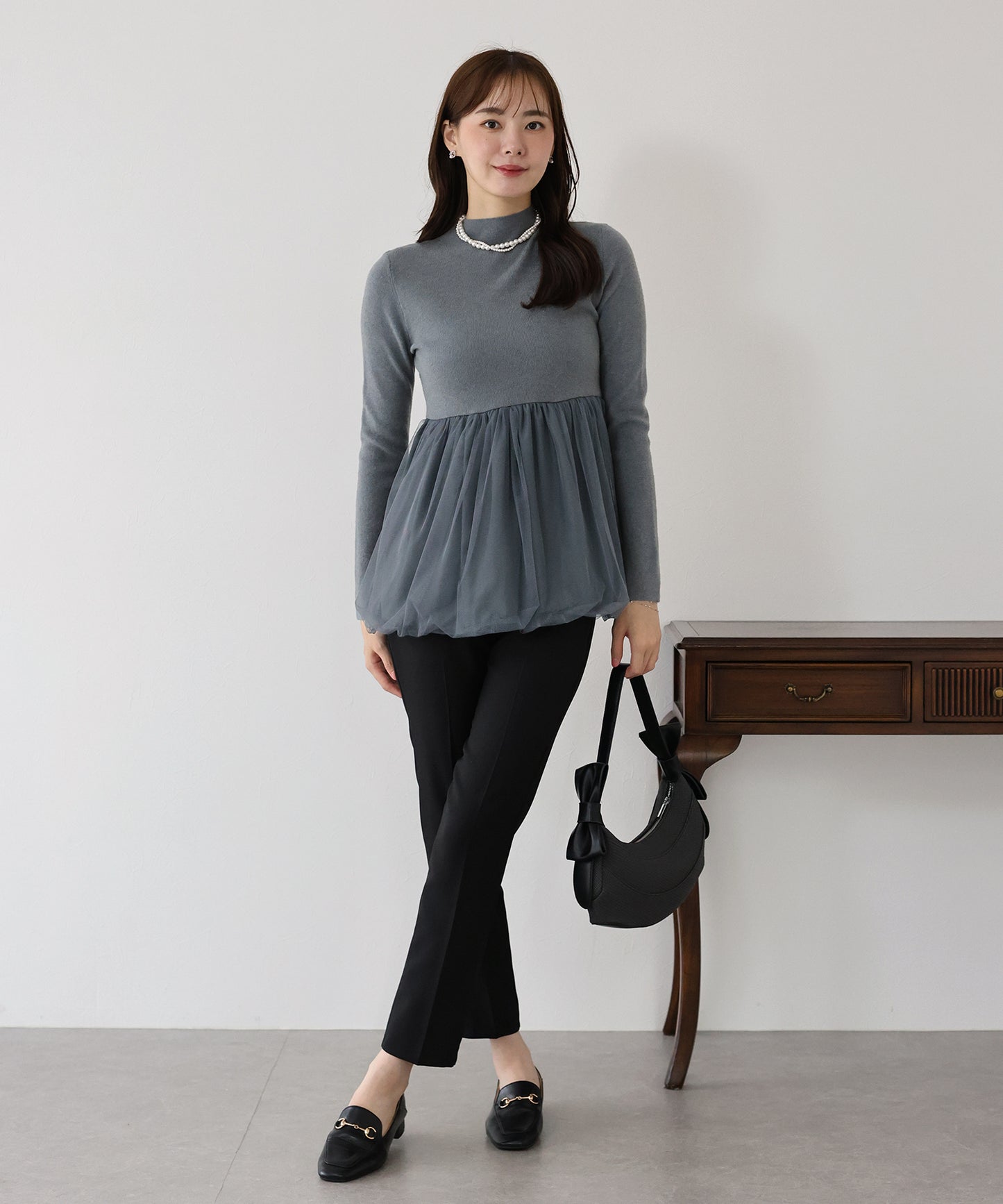 【TIME SALE】バルーンチュールドッキングニット