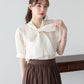 【早割5％OFF】リボンシアーサテンブラウス【メール便】