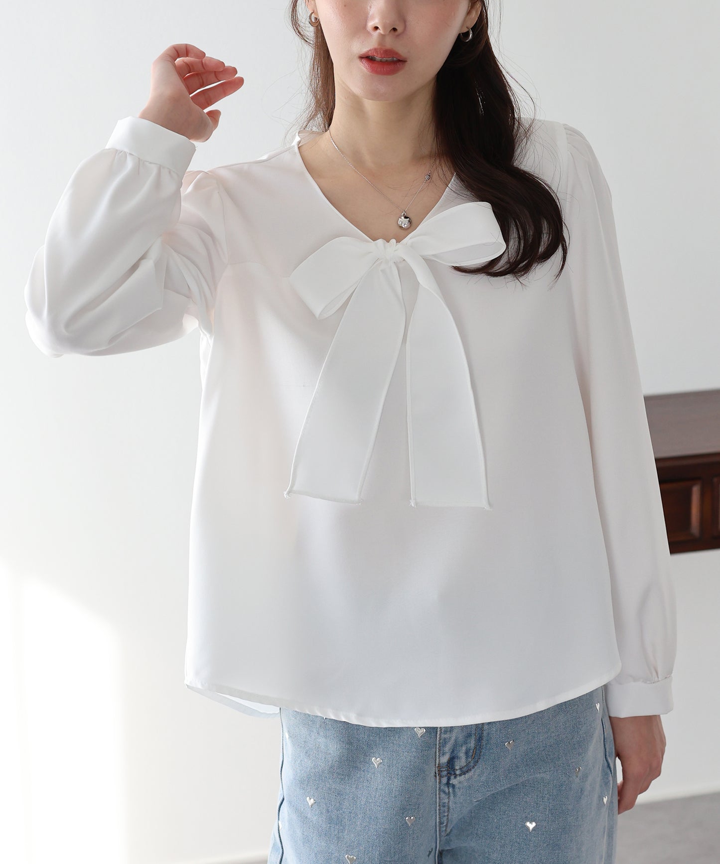 【早割5％OFF】リボンボウタイブラウス【ネコポス】