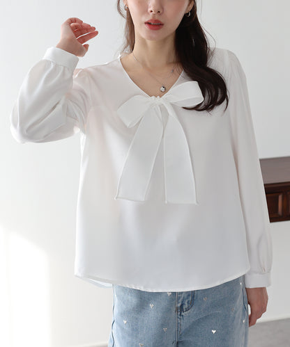 【早割5％OFF】リボンボウタイブラウス【ネコポス】