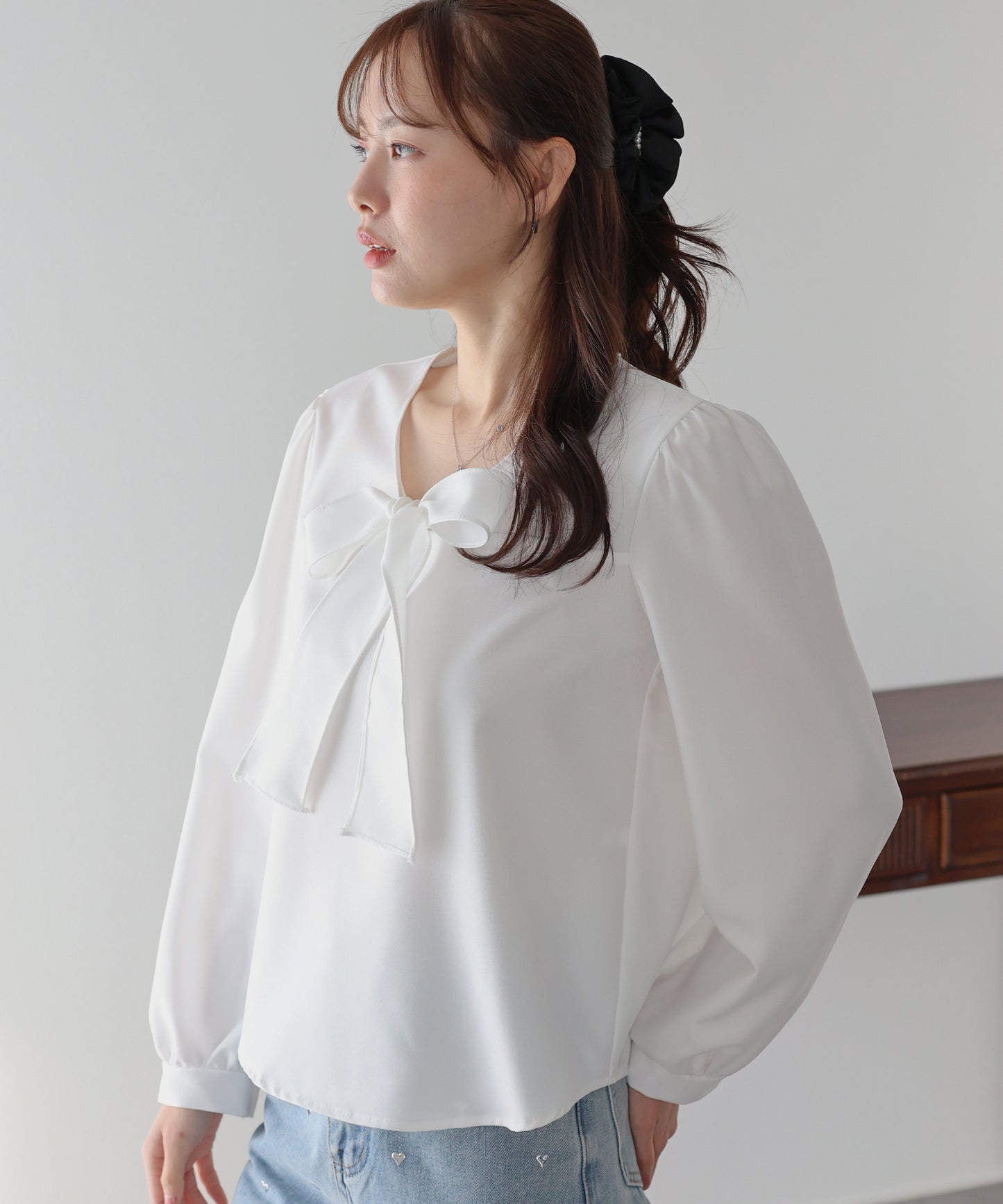 【早割5％OFF】リボンボウタイブラウス【ネコポス】