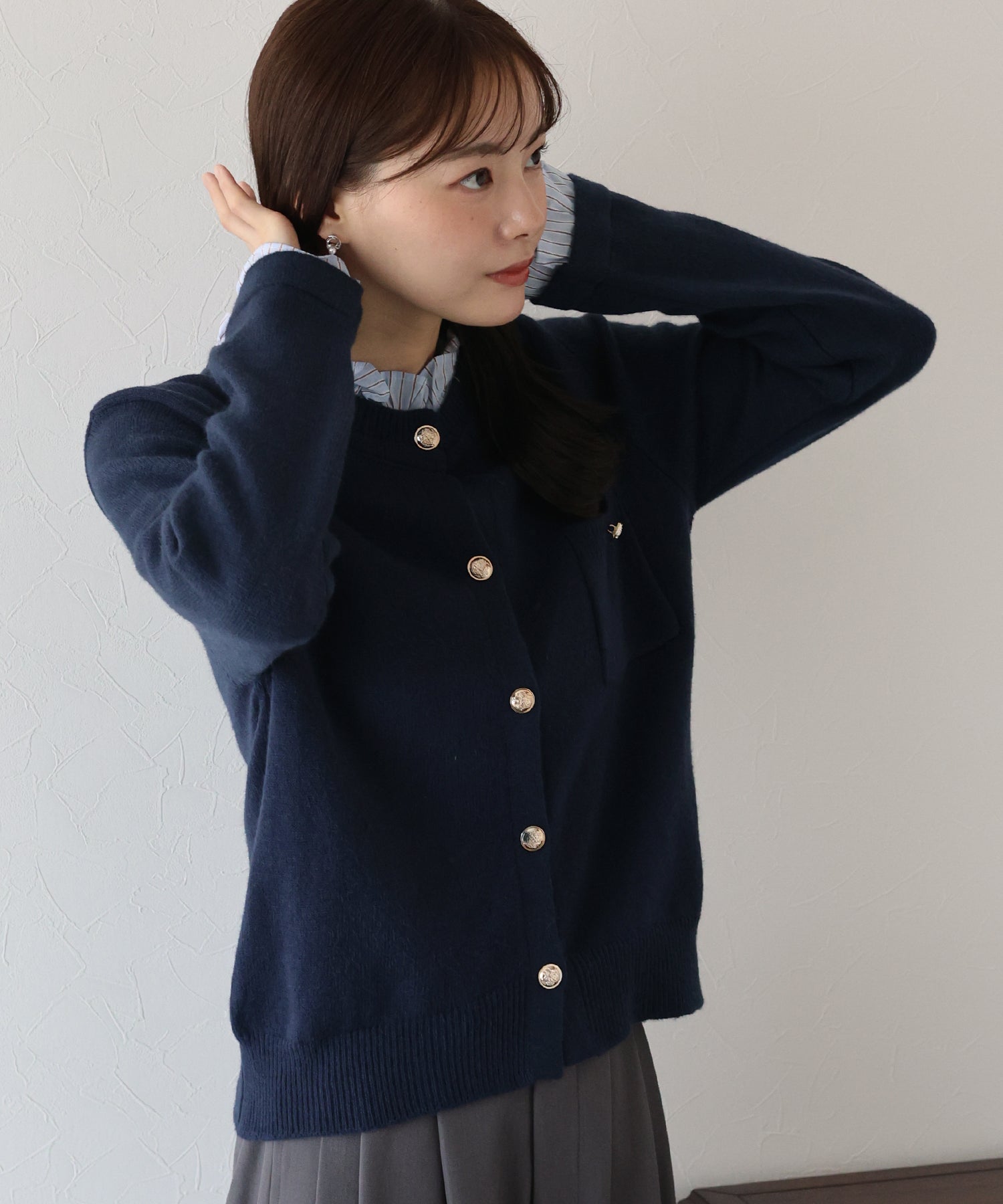 フリルシャツ襟カーディガン – BLUE ONLINE