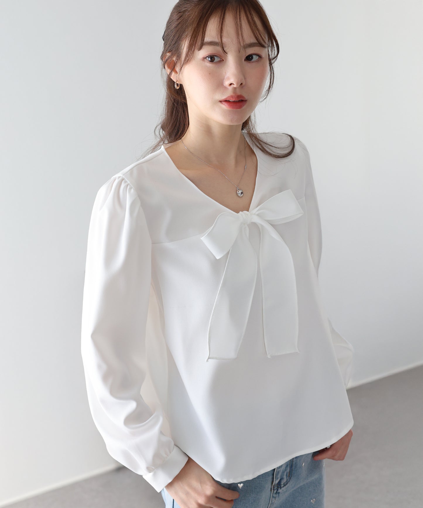 【早割5％OFF】リボンボウタイブラウス【ネコポス】