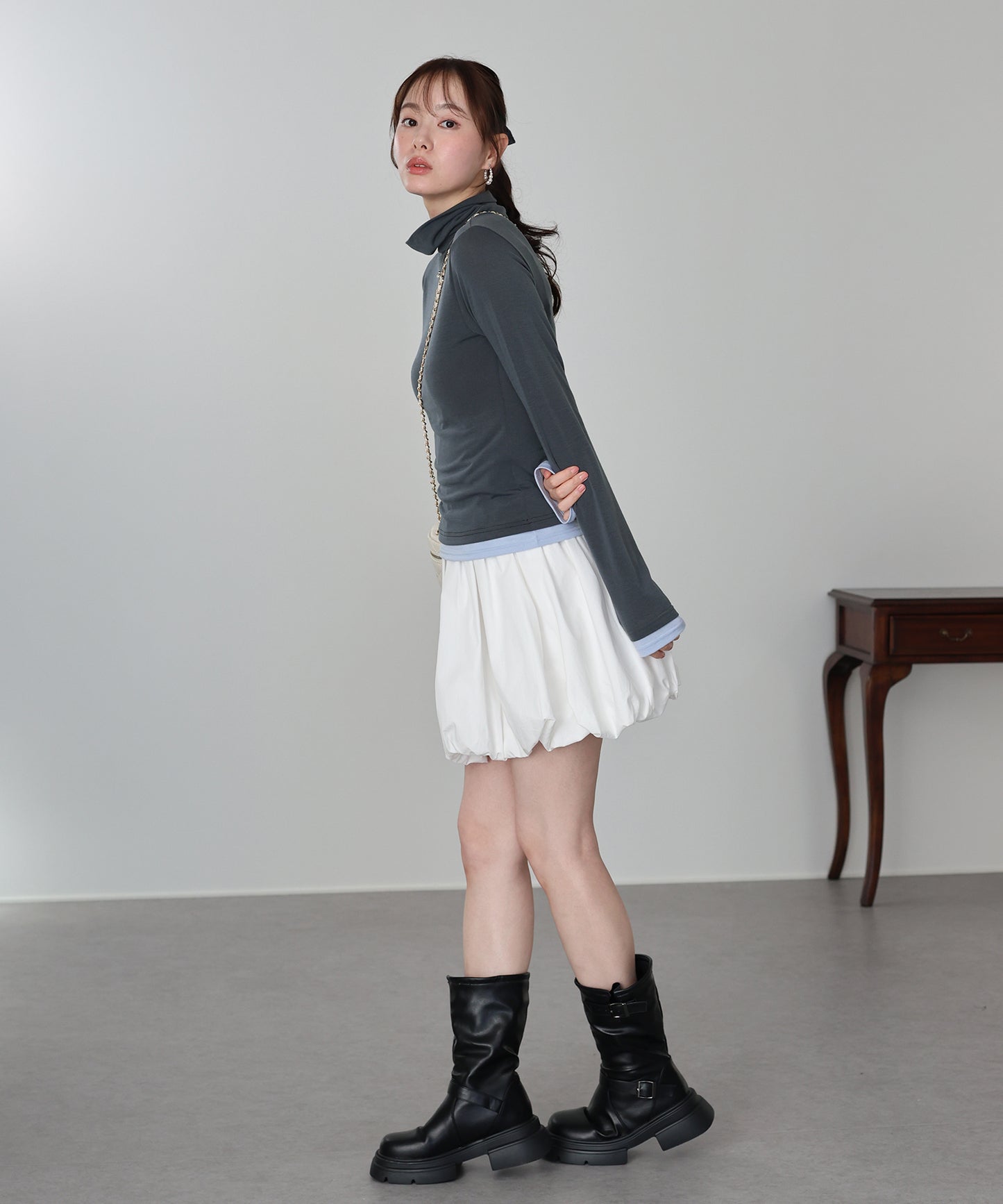 【早割5％OFF】ドッキングタートルネックカットソー【ネコポス】