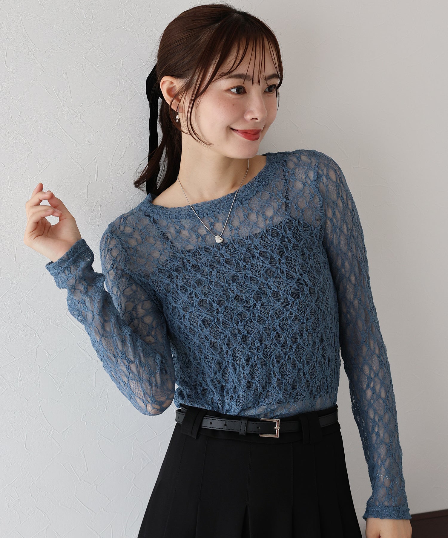 （週末限定価格）モチーフレースシアーAラインワンピース TIME SALE】モチーフレースシアーAラインドレス – BLUE ONLINE