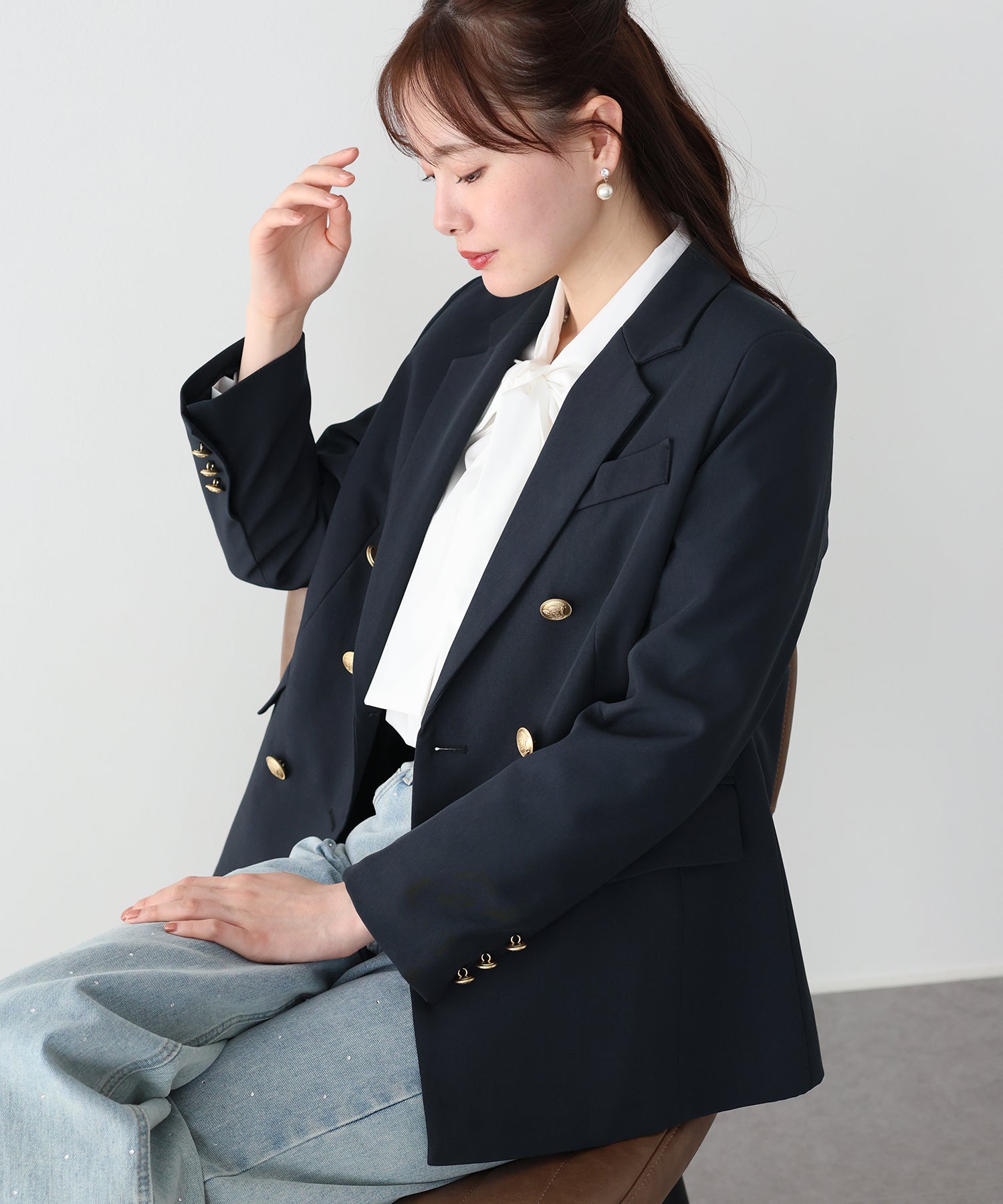 ウォッシャブル】金ボタンダブルジャケット – BLUE ONLINE