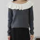 レース襟ニット