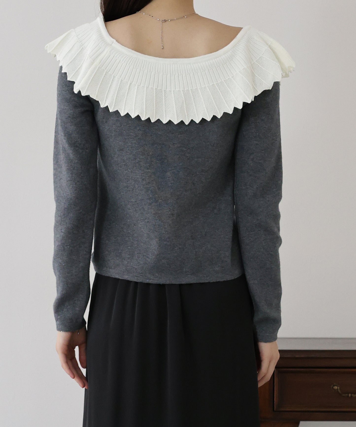 レース襟ニット