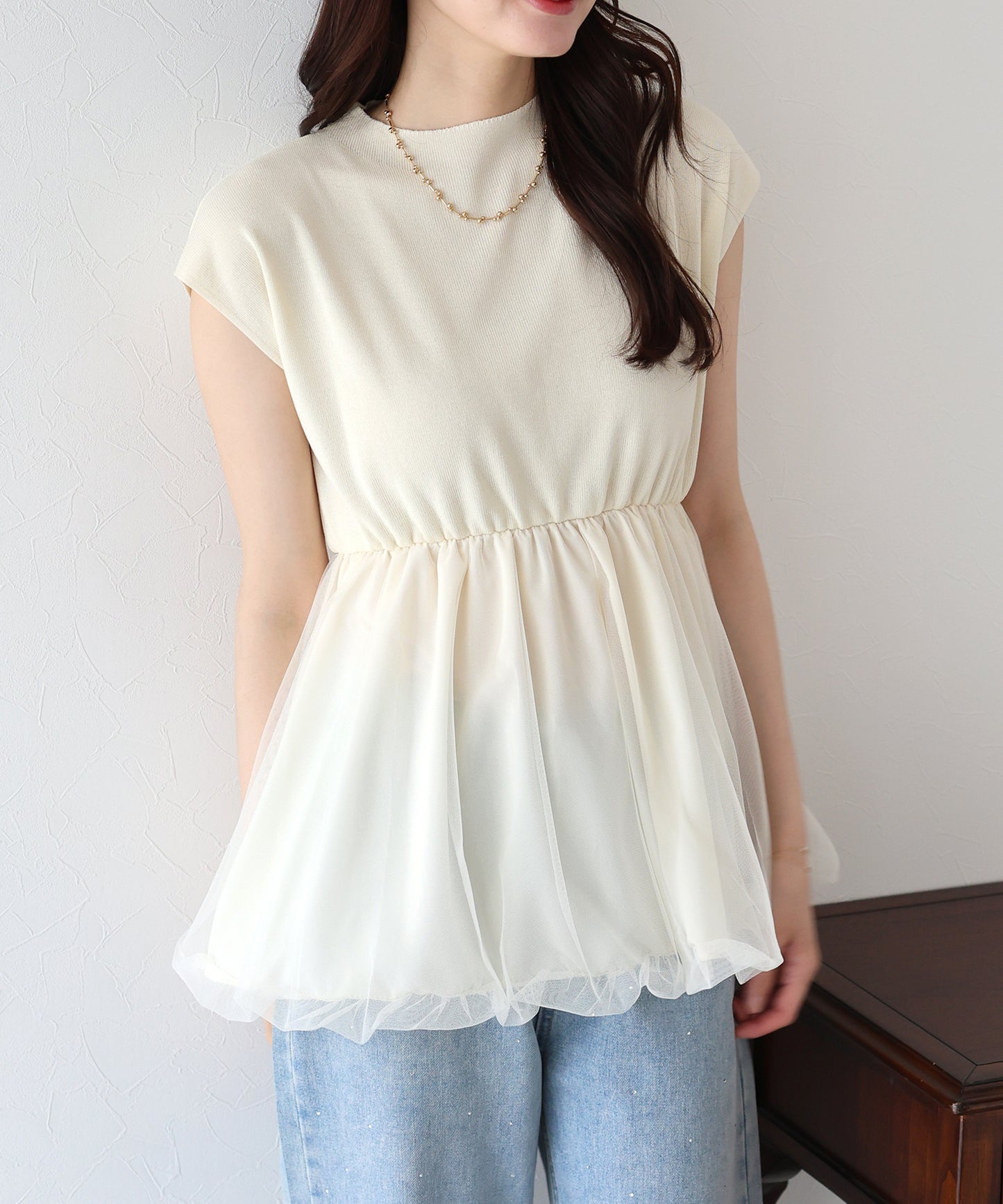【TIME SALE】バルーンチュールドッキングニット