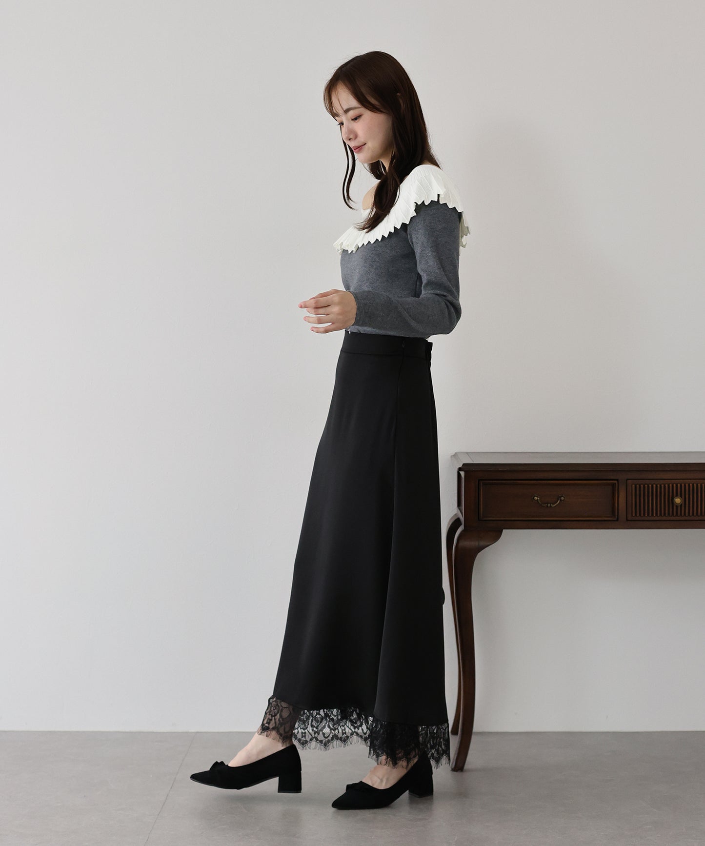 レース襟ニット