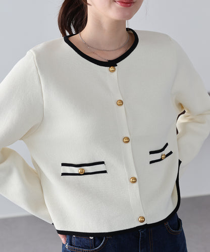 【送料無料】バイカラーニットカーディガン