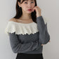 レース襟ニット