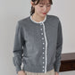 【早割5％OFF】レーストリムパールボタンカーディガン