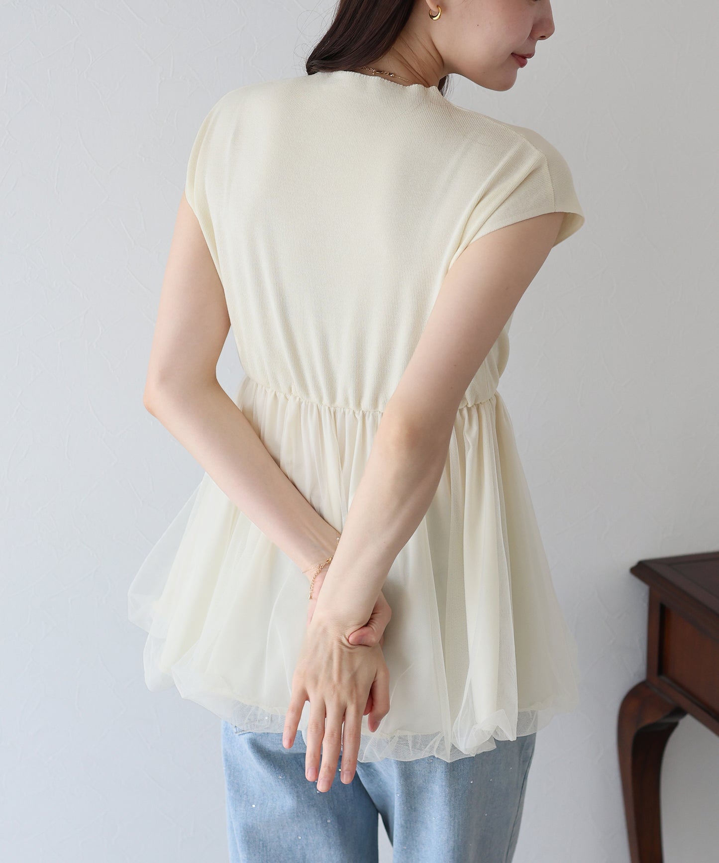 【TIME SALE】バルーンチュールドッキングニット
