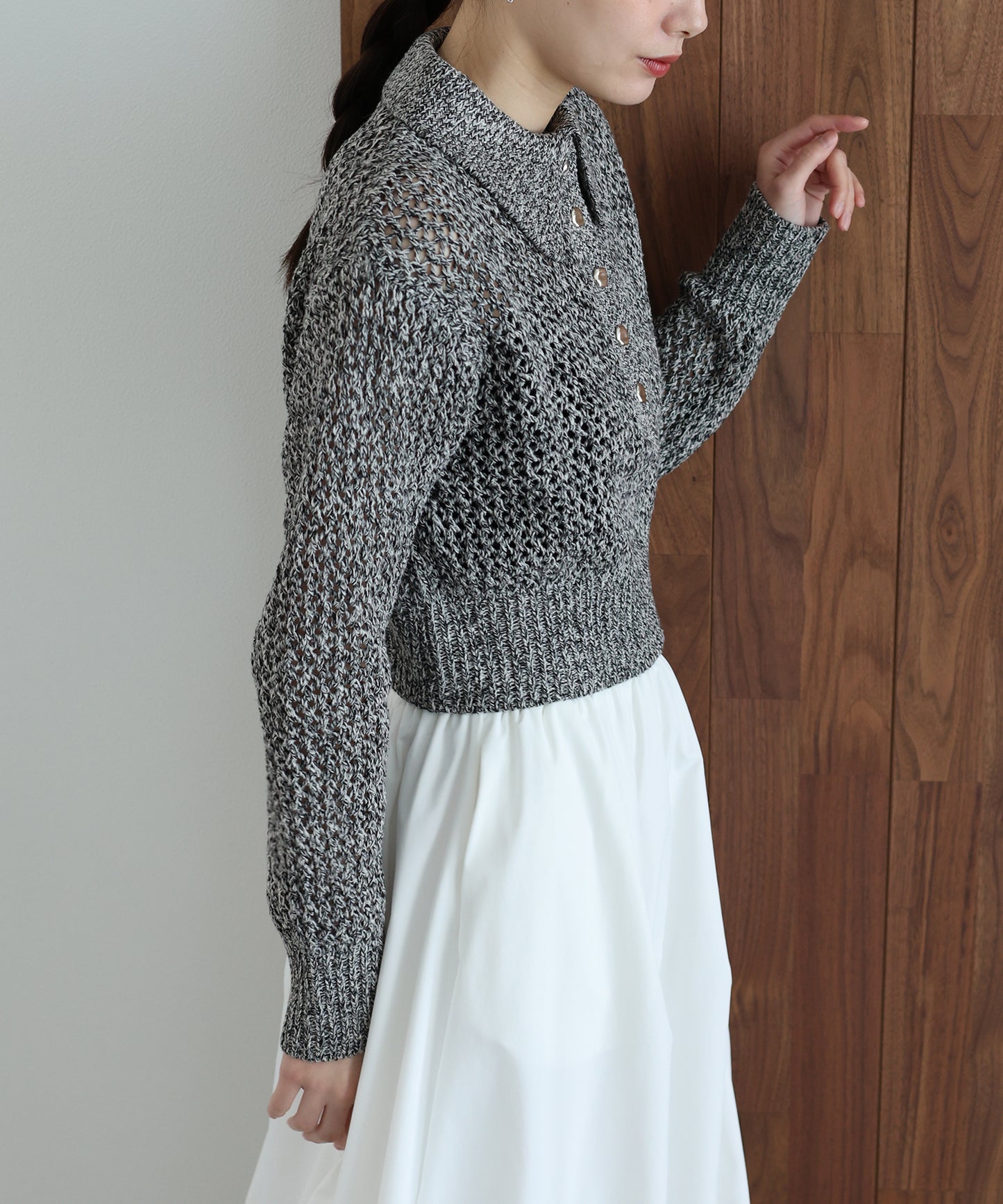 【早割5％OFF】クロシェメッシュポロニット