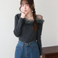 【早割5％OFF】アシンメトリーチュールフリルニット